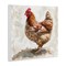 Stupell Industries Neutral Chicken on Beige Wall Plaque Art Design by LSR Design Studio